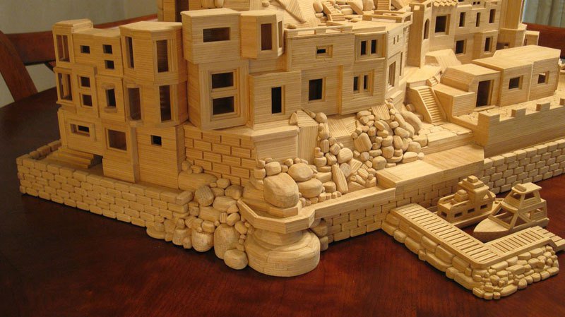 Architecture from toothpicks