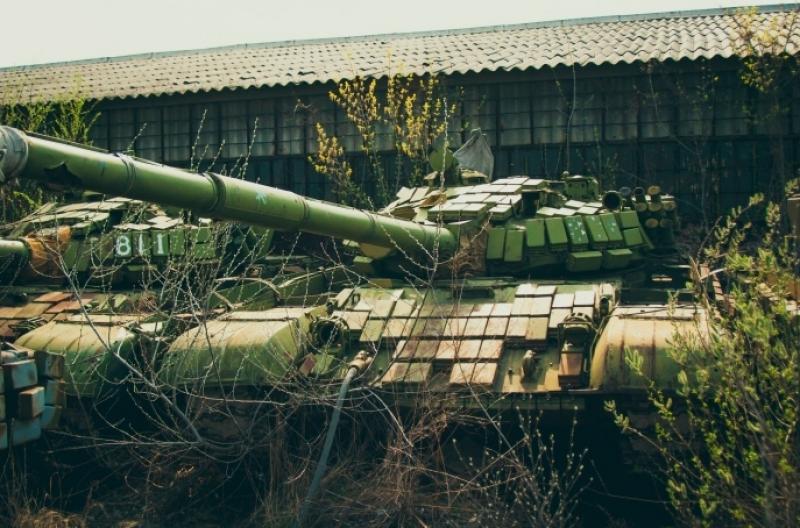 The abandoned base of military equipment in Kharkov