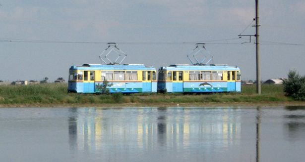 Rural tram in Molochny