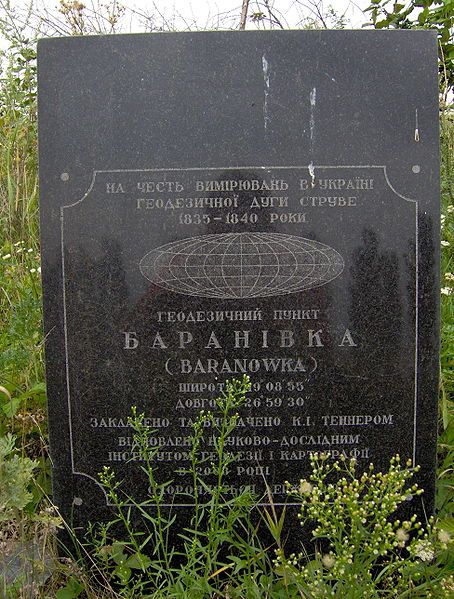 Struve arc geodetic point, Baranovka