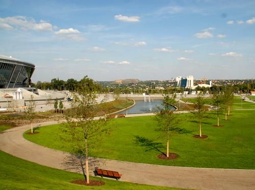 The park zone of the Donbass Arena, Donetsk