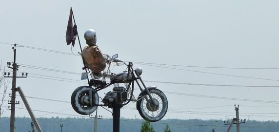 Monument to bikers, Tokmak