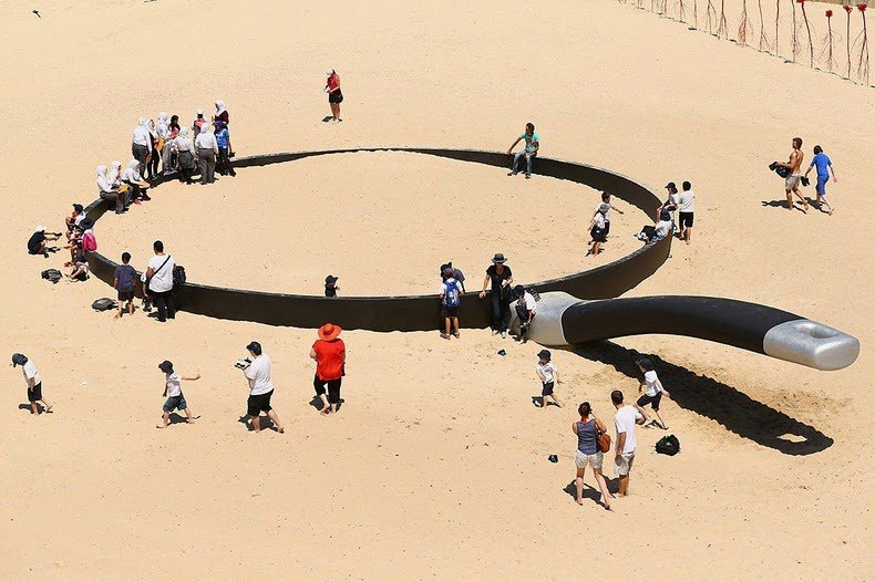 Sculptures of the sea on the Bondi beach