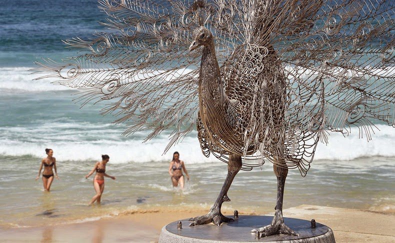 Sculptures of the sea on the Bondi beach