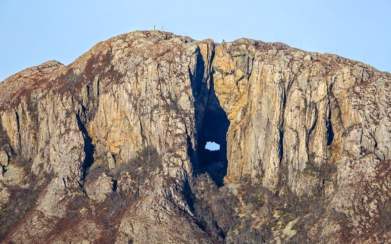 Torgatten - a mountain with a hole inside