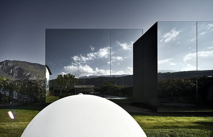 Mirror houses in the Dolomites