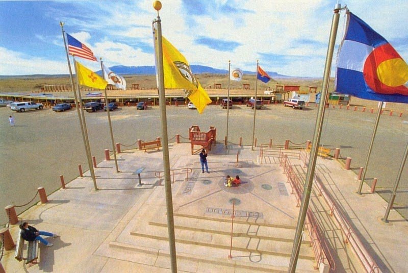 Monument of the four corners in the Navajo Neishan reservation