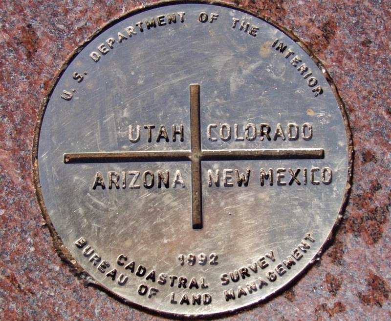 Monument of the four corners in the Navajo Neishan reservation