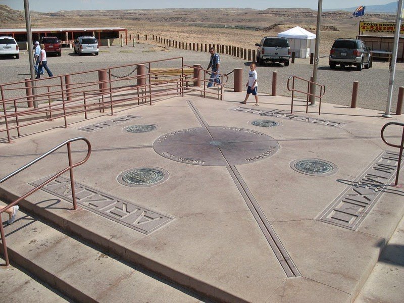 Monument of the four corners in the Navajo Neishan reservation