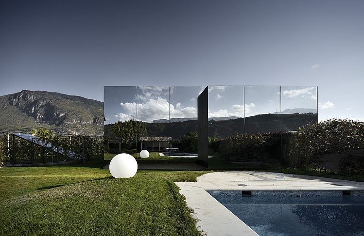 Mirror houses in the Dolomites