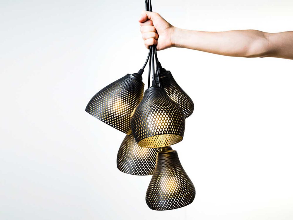 The Rumbles - a collection of pendant lamps printed on a 3D printer 