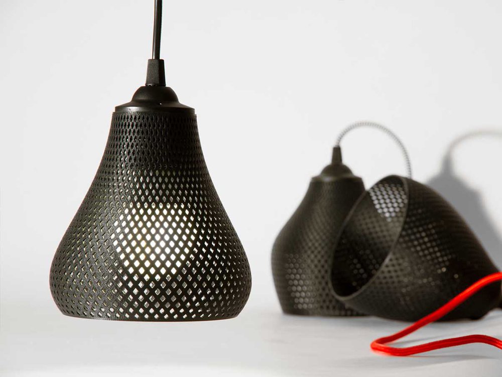 The Rumbles - a collection of pendant lamps printed on a 3D printer