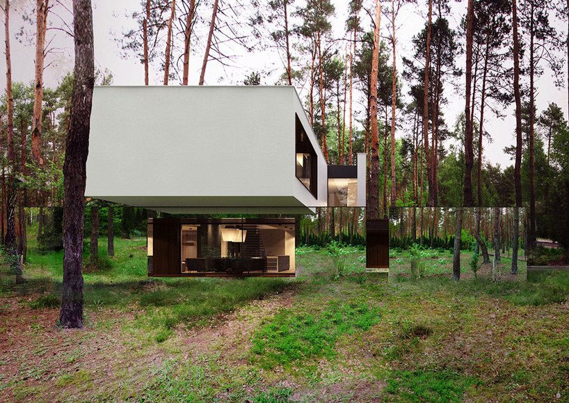 Floating mirror house