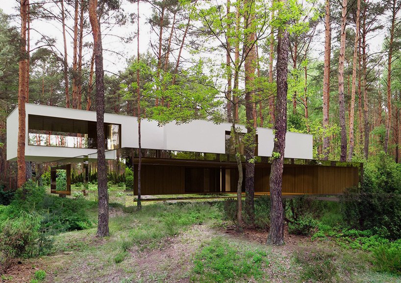 Floating mirror house