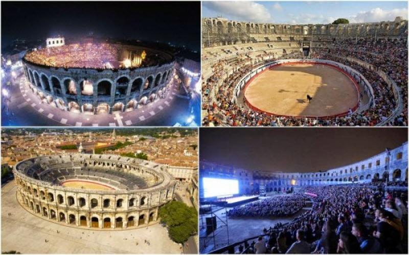 Ancient Roman amphitheaters, which still function