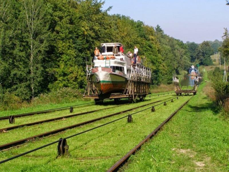 Rail ship lift in Poland