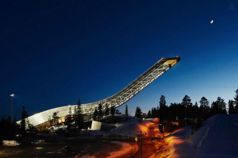 A wonderful penthouse on a ski jumping track