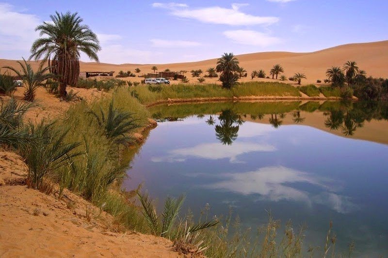 Anomalies of the sandy sea Ubari