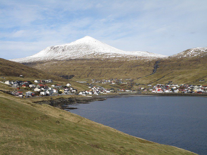 Unusual Lake Sorvagsvatn on the Faroe Islands