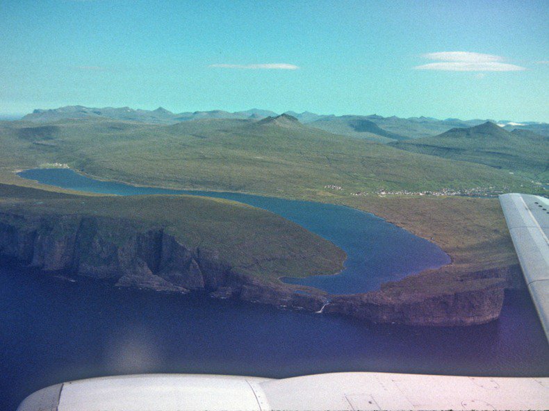 Unusual Lake Sorvagsvatn on the Faroers