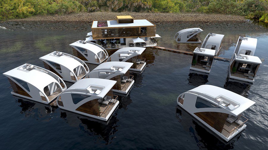 Floating hotel-catamaran