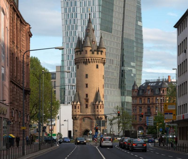 Medieval tower in the center of Frankfurt