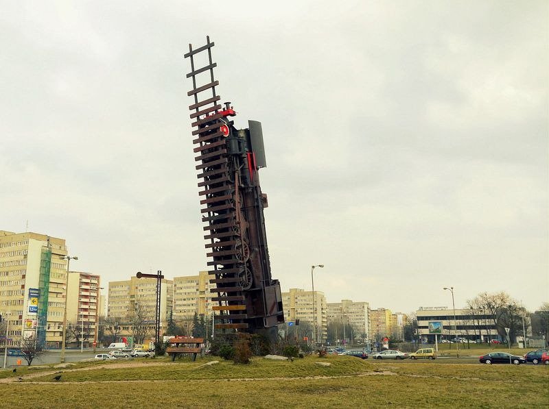 Train in the sky - the largest urban sculpture in Poland