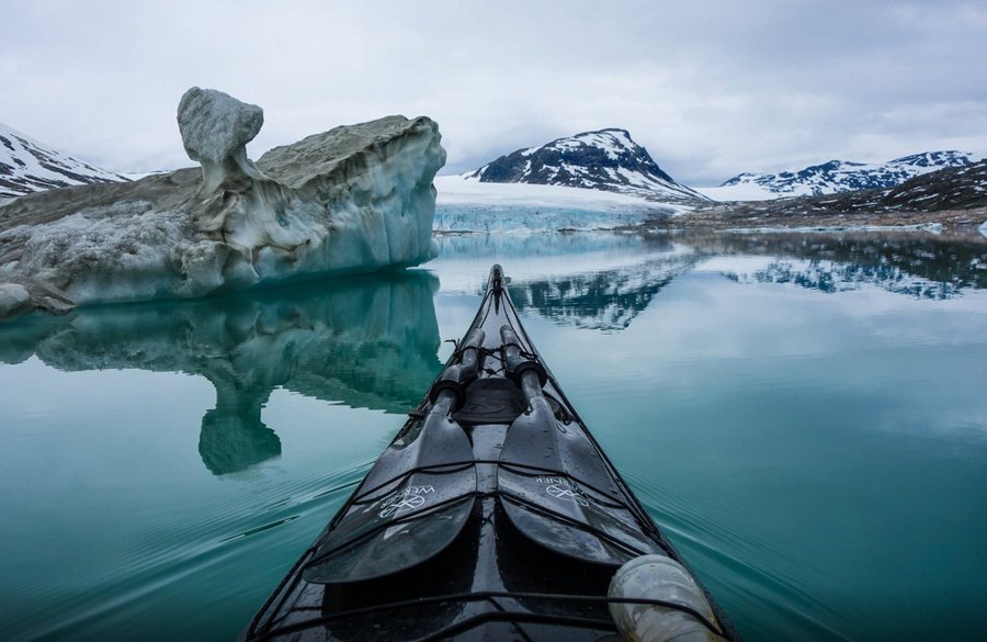 The beauty of Norwegian fjords from a kayak