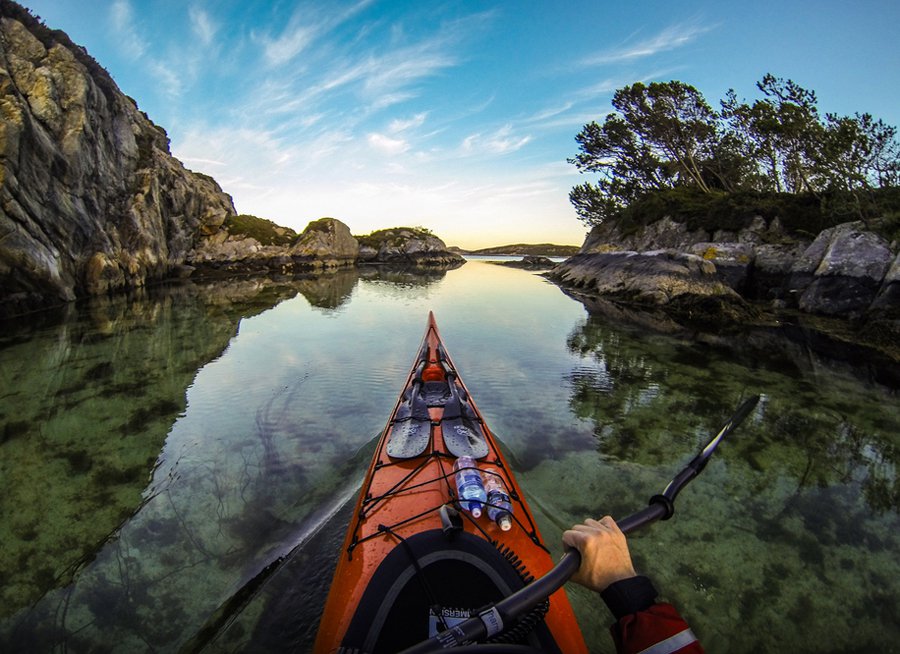 The beauty of Norwegian fjords from a kayak