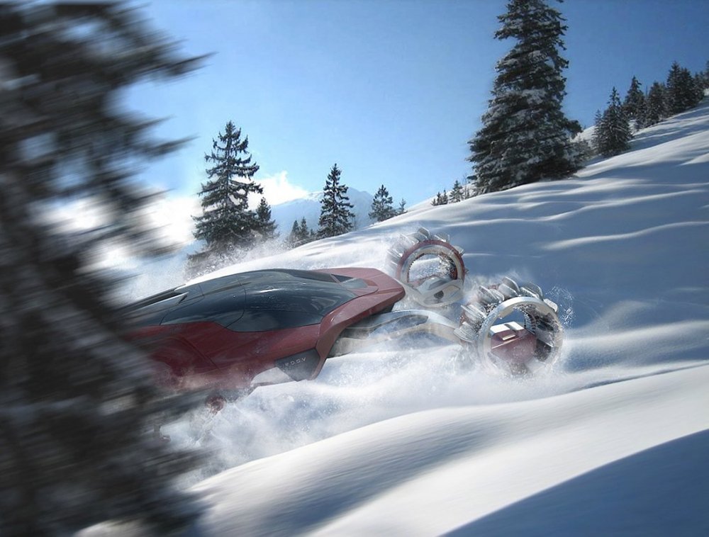Concept of high-speed snowmobile