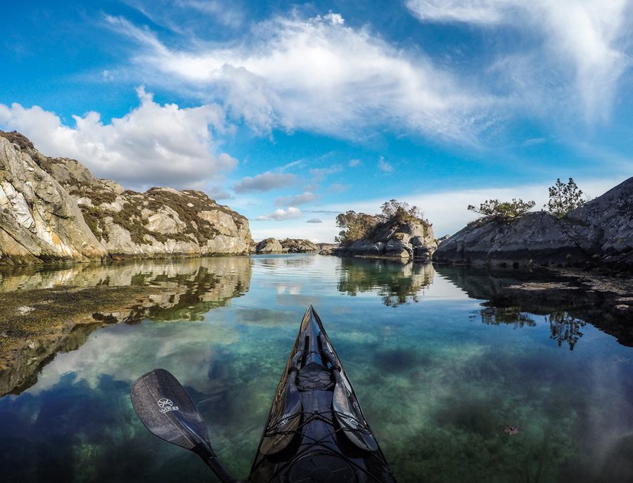 The beauty of Norwegian fjords from a kayak