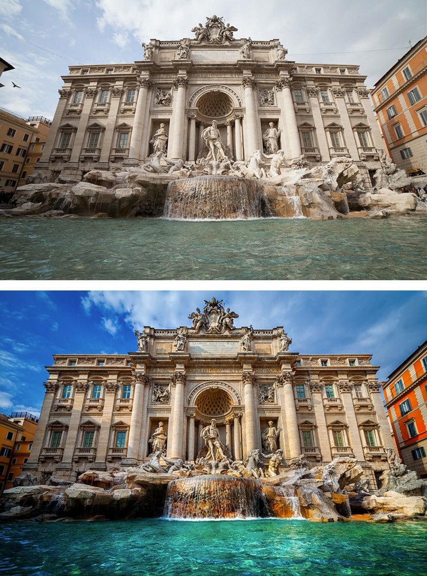 13 photos of how the famous places look before and after processing in Photoshop