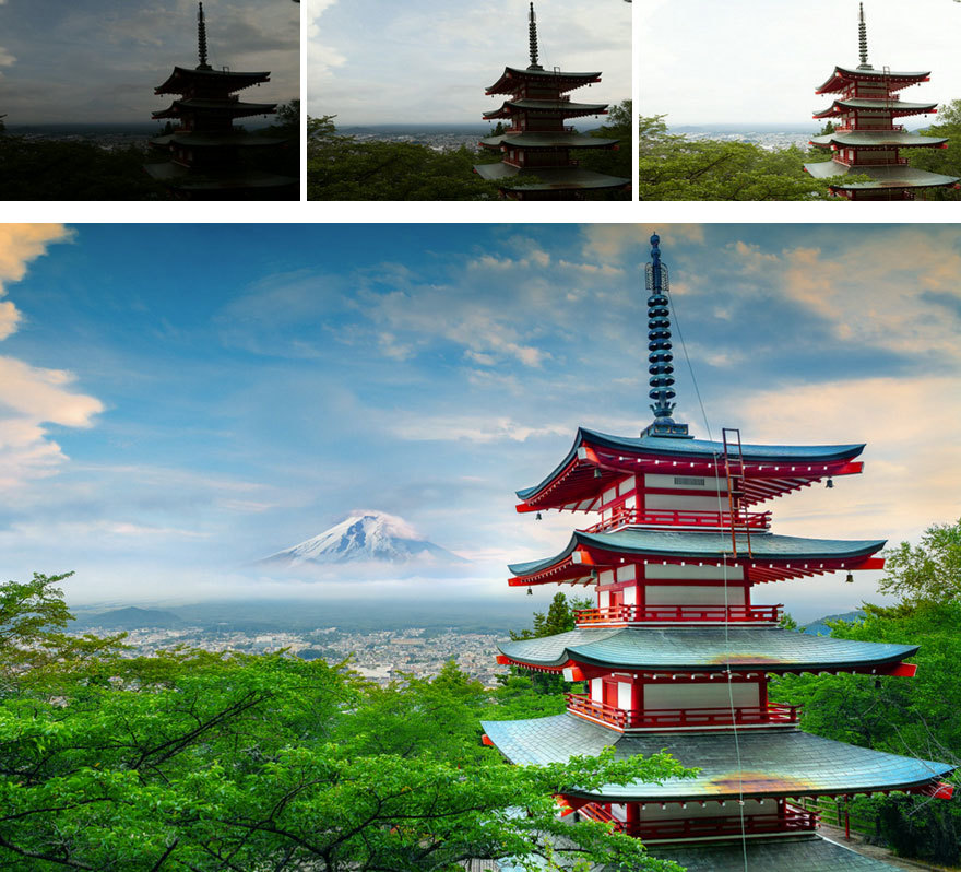 13 photos of how the famous places look before and after processing in Photoshop