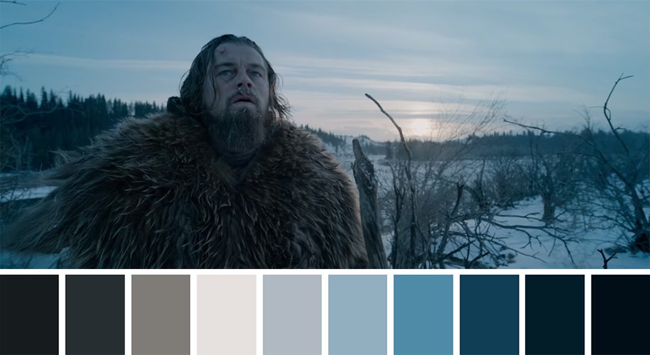 Color palettes of known movies