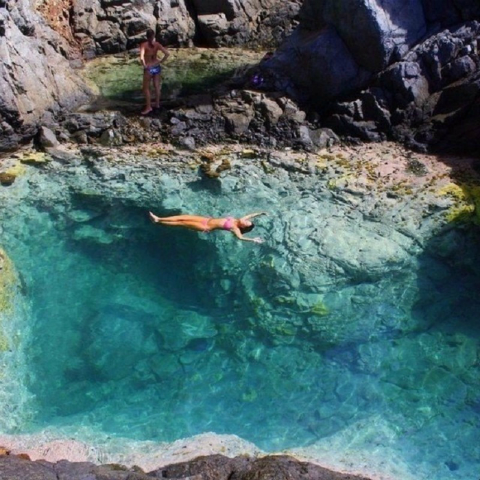 Natural pool in the Caribbean Sea.