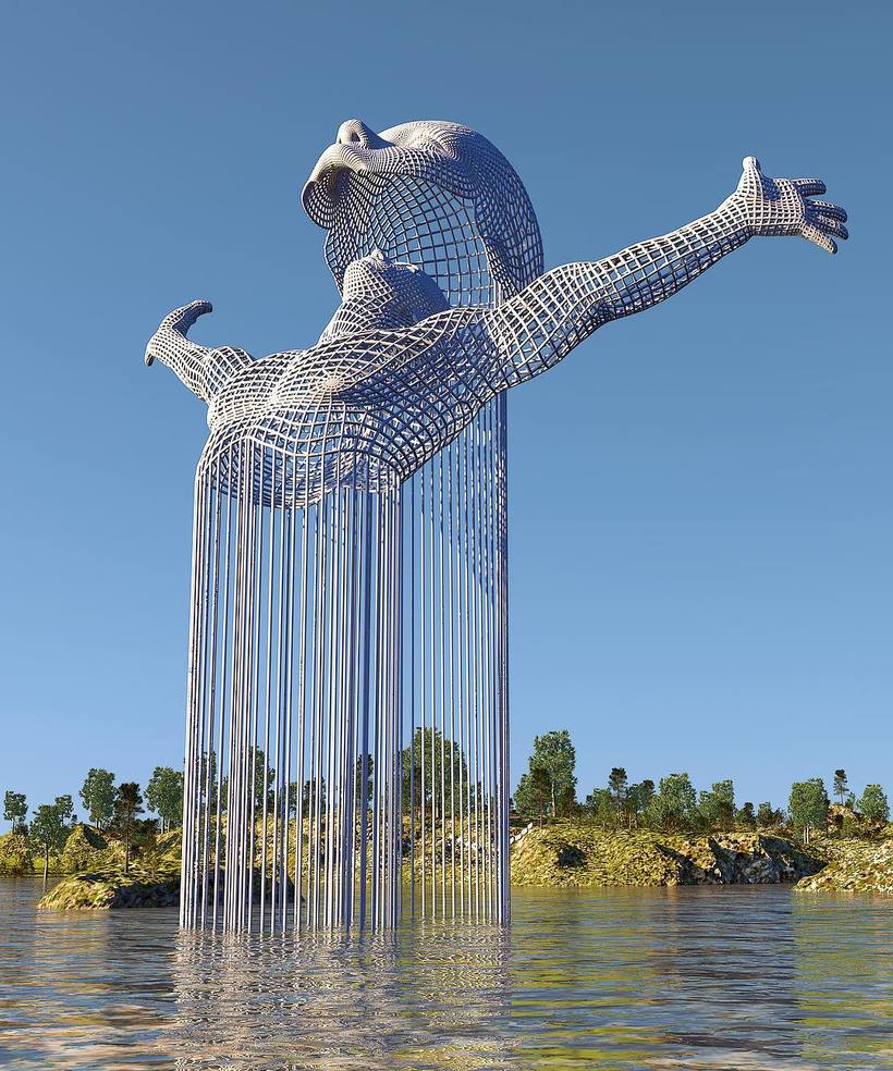 14 sculptures from around the world, from which the brain explodes