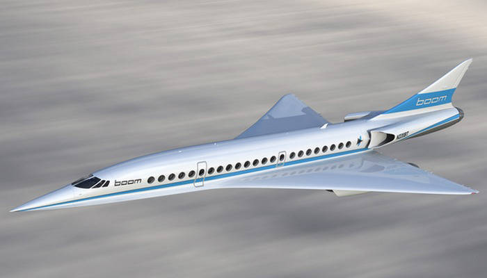 The Boom Supersonic passenger plane.