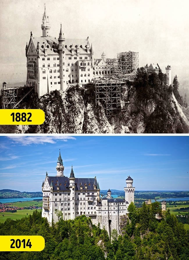How the famous places of the world have changed since the time when the photo was black and white