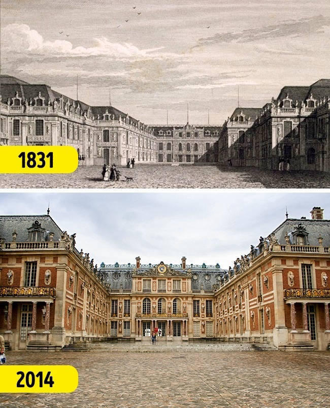 How the famous places of the world have changed since the time when the photo was black and white