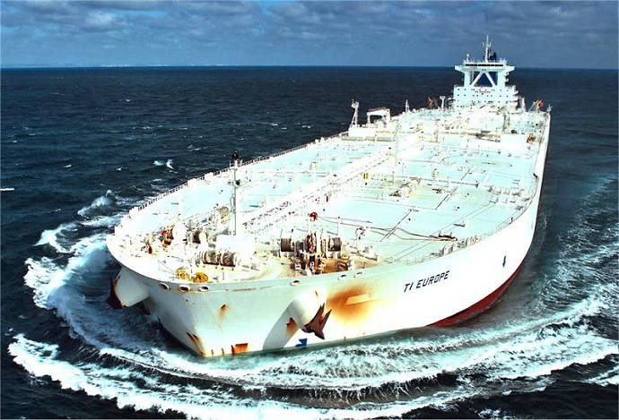 TI Europe tanker length 380 meters.