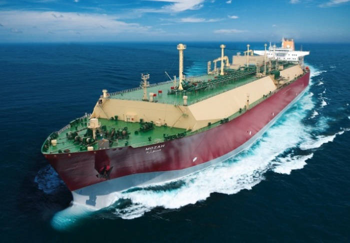 Катарский танкер Mozah для перевозки сжиженного газа. | Фото: maritime-connector.com.