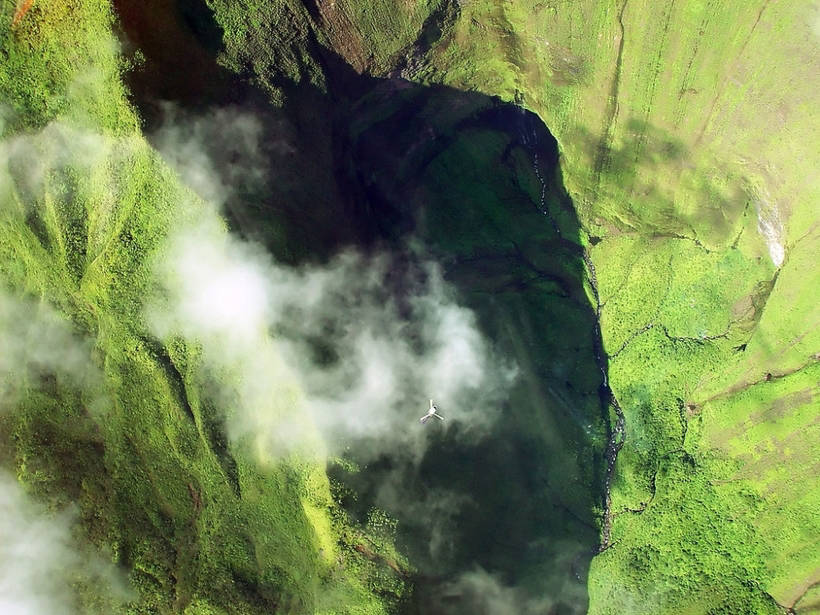 The waterfall of Honokokau - prehistoric dinosaur landscapes, existing to this day