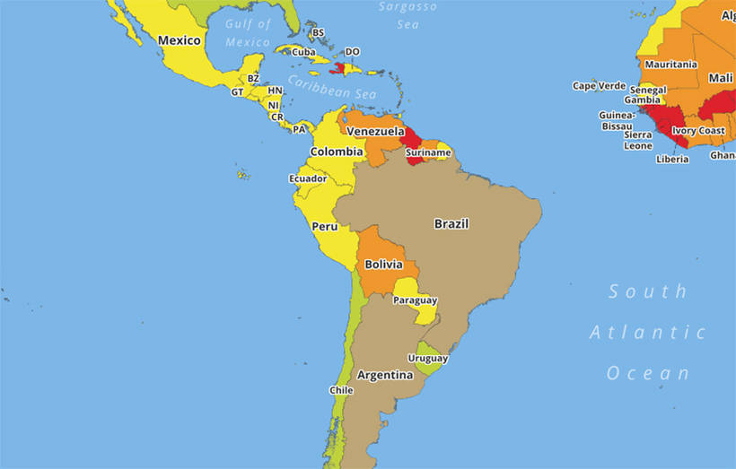 Карты самых опасных стран на планете для тех, кто планирует путешествия на 2018 год