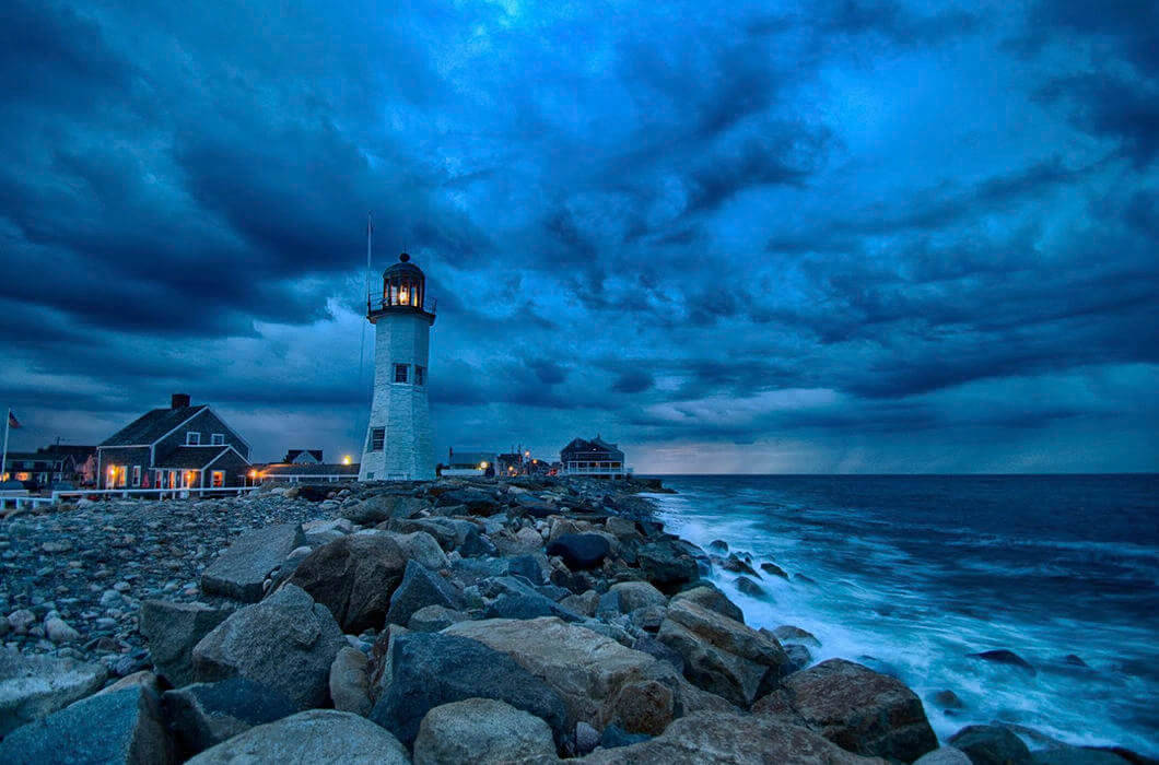 Old Lighthouse of Sitway, Massachusetts, USA