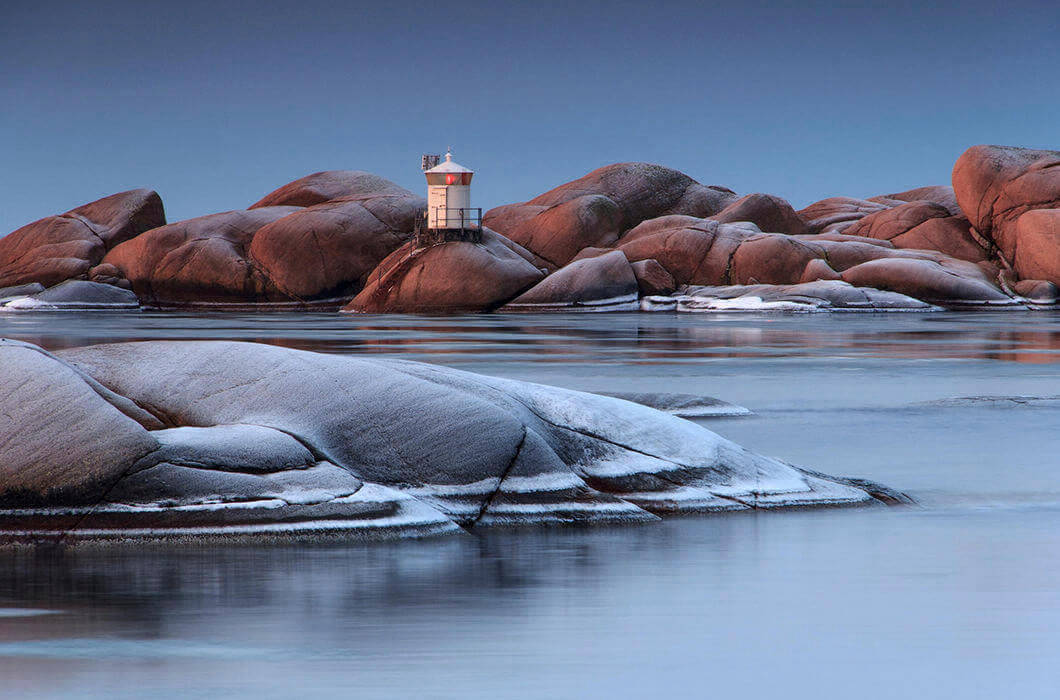 Lighthouse in the town of Lyusechil, Sweden