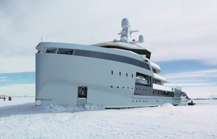 Ocean yacht SeaXplorer, which even icebergs do not care