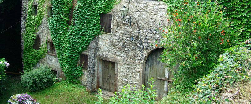 Valley of the Mills - abandoned mills at the bottom of the gorge in Italy