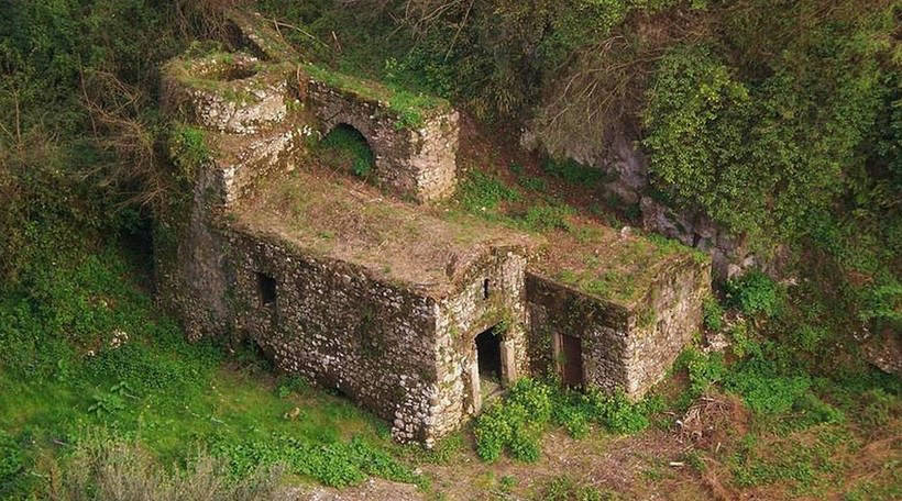 Valley of the Mills - abandoned mills at the bottom of the gorge in Italy