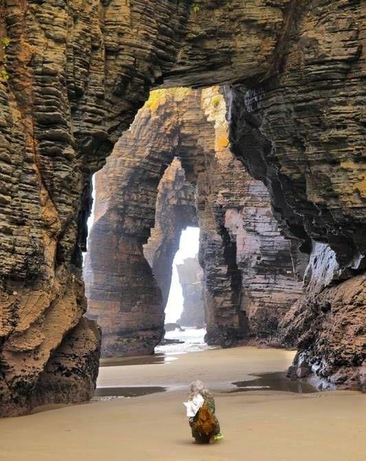Playa de Las Catedrales, Ribadeo, Spanien