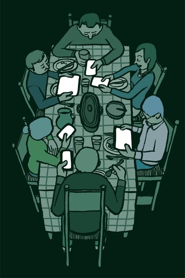 平面设计师让-朱利安特别关注现代社会对移动设备和社交网络的依赖所体现出的讽刺意味 - 9